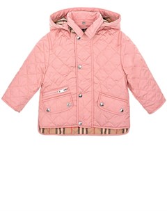Розовая стеганая куртка детская Burberry