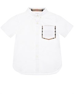 Белая рубашка с отделкой в клетку детская Burberry