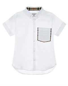 Белая рубашка с отделкой в клетку детская Burberry
