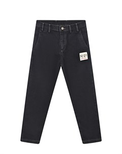Черные джинсы с нашивкой логотипом детские No21