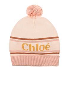 Розовая шапка с логотипом детская Chloe