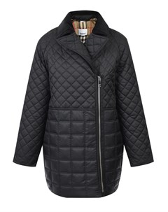 Черное стеганое пальто на молнии Burberry
