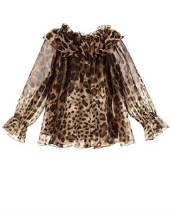 Леопардовая блузка из шелка детская Dolce&gabbana