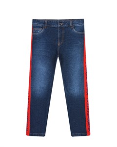 Синие джинсы с красными лампасами детские Dolce&gabbana