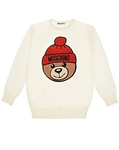 Кремовый джемпер Winter Teddy Bear детский Moschino