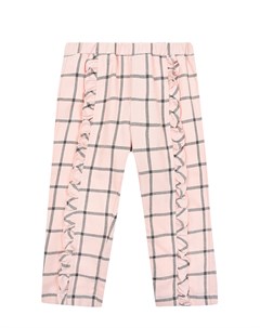 Розовые брюки в клетку с оборками детские Aletta