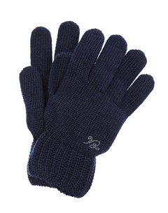 Темно синие вязаные перчатки детское Emporio armani