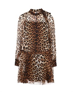 Шелковое платье с леопардовым принтом No21