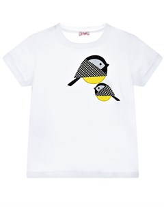 Белая футболка с принтом птицы детская Il gufo