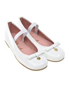 Лакированные туфли белого цвета детские Pretty ballerinas