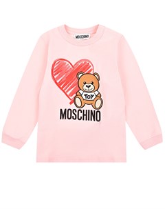 Розовая толстовка с круглым вырезом детская Moschino