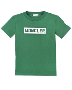 Зеленая футболка с логотипом детская Moncler