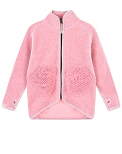 Розовая спортивная куртка с карманами варежками Molo