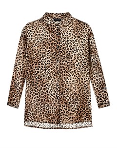 Удлиненная рубашка с леопардовым принтом Monnalisa