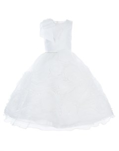 Белое шелковое платье с розами из лент Ladia