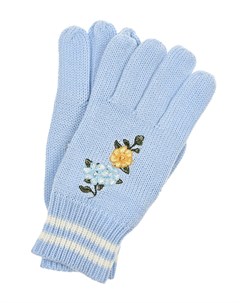 Голубые перчатки с вышивкой Monnalisa