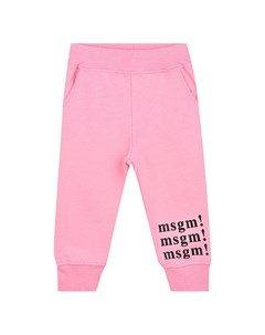 Розовые спортивные брюки с логотипом детские Msgm