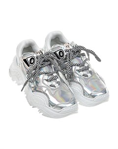 Серебристые кроссовки с голографическим эффектом детские №21