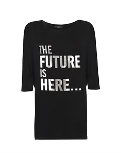 Черная футболка с принтом Future is here Pietro brunelli