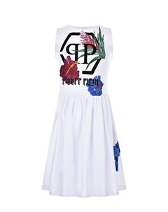 Белое платье без рукавов Philipp plein