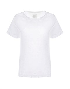 Льняная футболка с отделкой из трикотажа 120% lino