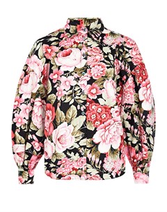 Рубашка с объемными рукавами и цветочным принтом Parosh