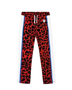 Красные леопардовые спортивные брюки детские No21