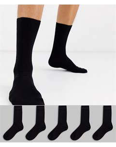 Набор из 5 пар черных носков Topman