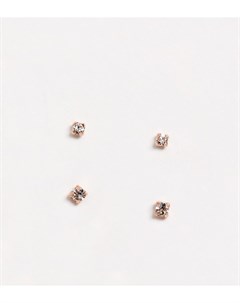Набор эксклюзивных серебряных позолоченных маленьких сережек гвоздов с камнями Kingsley ryan