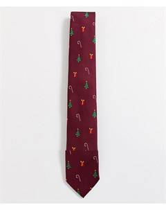 Красный новогодний галстук Jack & jones