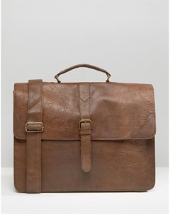 Светло коричневый строгий портфель из искусственной кожи в винтажном стиле Asos design
