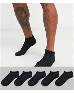5 пар черных спортивных носков New look