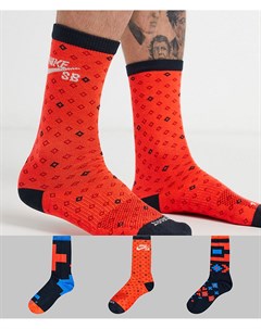 Набор из 3 пар красных носков Nike sb