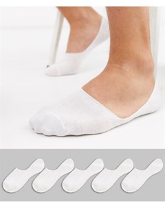 5 пар белых невидимых носков New look