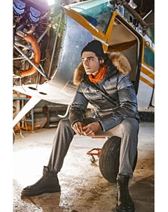 Пуховик с отделкой мехом енота Urban fashion for men