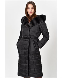 Утепленное пальто с отделкой мехом кролика Laura bianca