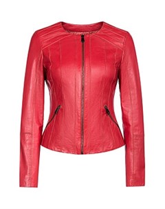 Красная куртка из натуральной кожи La reine blanche