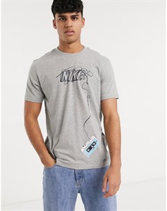 Серая футболка с отделкой кантом Nike sb
