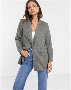 Серый oversized пиджак с шевронным узором Y.a.s