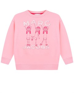 Розовый свитшот с фактурным принтом логотипа детский Little marc jacobs
