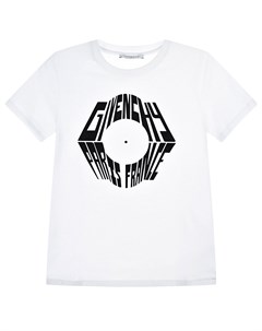 Белая футболка с контрастным принтом логотипа детская Givenchy