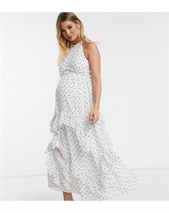 Премиум платье в горошек с оборками ASOS DESIGN Maternity Asos maternity