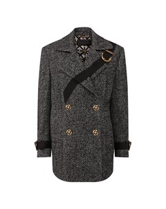 Пальто из смеси шерсти и шелка Versace