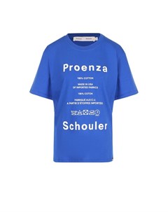 Хлопковая футболка с круглым вырезом и принтом Proenza schouler