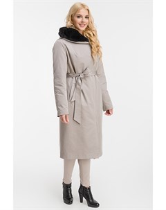 Женское пальто на меху для зимы с норкой на капюшоне Garioldi