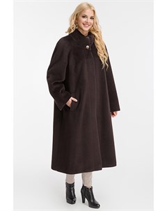 Длинное демисезонное пальто из альпака на большой размер Leoni bourget