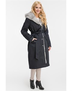Классическое зимнее пальто на кролике с капюшоном Garioldi