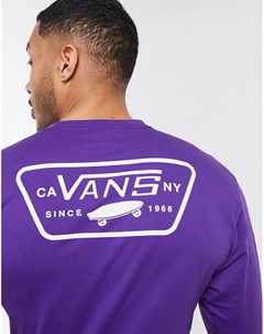 Фиолетово белый лонгслив с принтом Vans