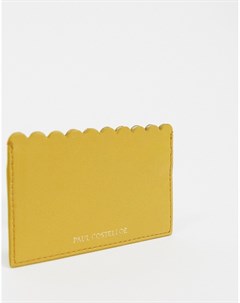 Кожаный кошелек для карт горчичного цвета с фигурным краем Paul costelloe