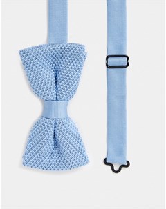 Голубой трикотажный галстук бабочка Twisted tailor